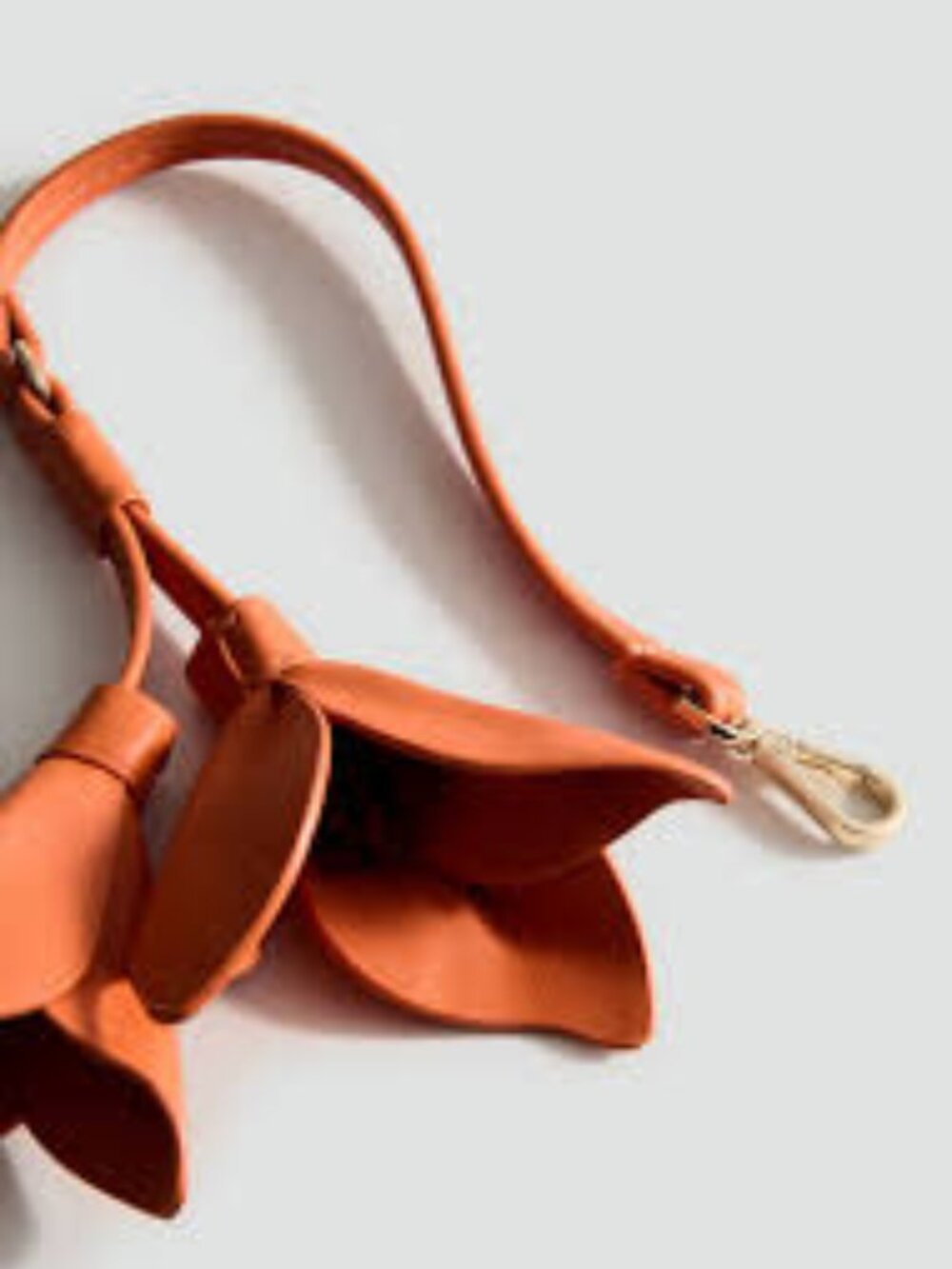 Mango Faux-leather keychain /  Bag Charm with flower